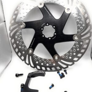 Bike & bicycle replacement 254mm floating rotor mountain bike & road floating alloy A7075-T6. Compatible with Most 6 Bolts rotors. Include adaptor 254mm